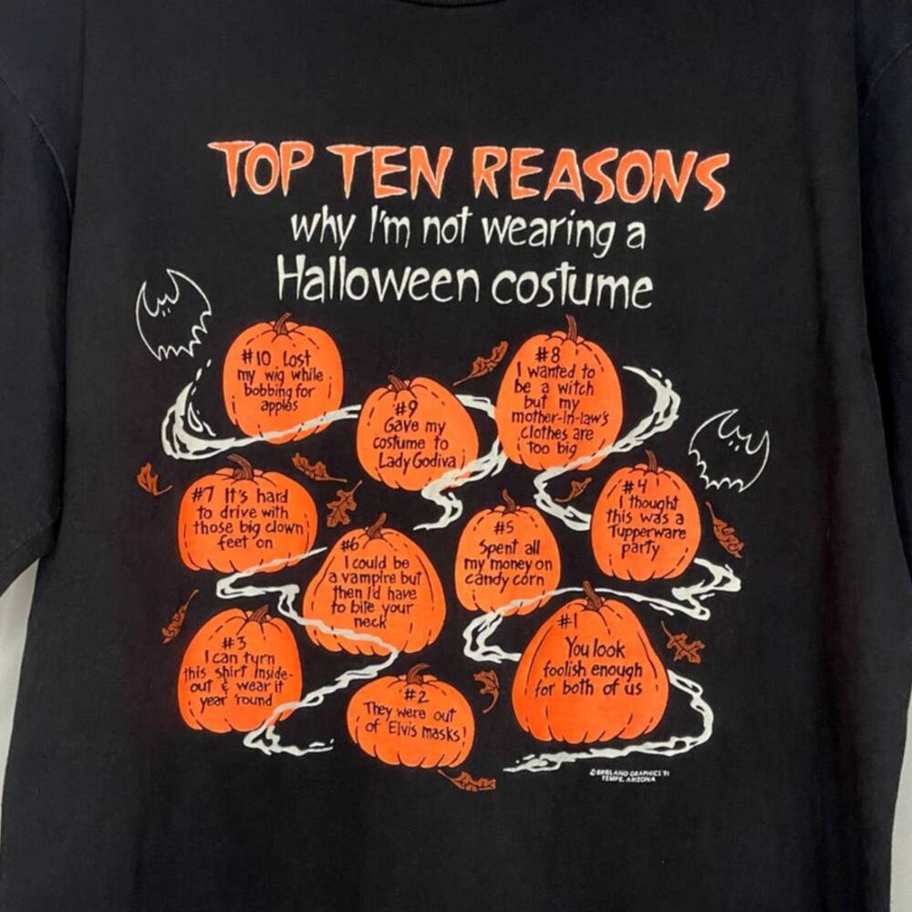 Vintage 1991 Brieland Graphics Halloween Glow In The Dark Pumpkins T-Shirt L